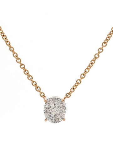 Real Diamond Illussion Cluster Pendant With Diamonds by the yard Chain - STOMBIL TRADE 