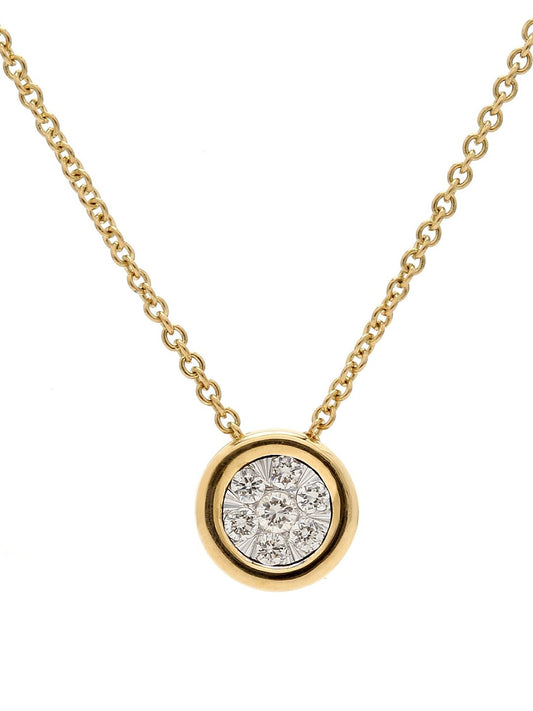 Real Diamond Illussion Solitaire Pendant With Diamonds by the yard Chain - STOMBIL TRADE INDIA PRIVATE LIMITED 