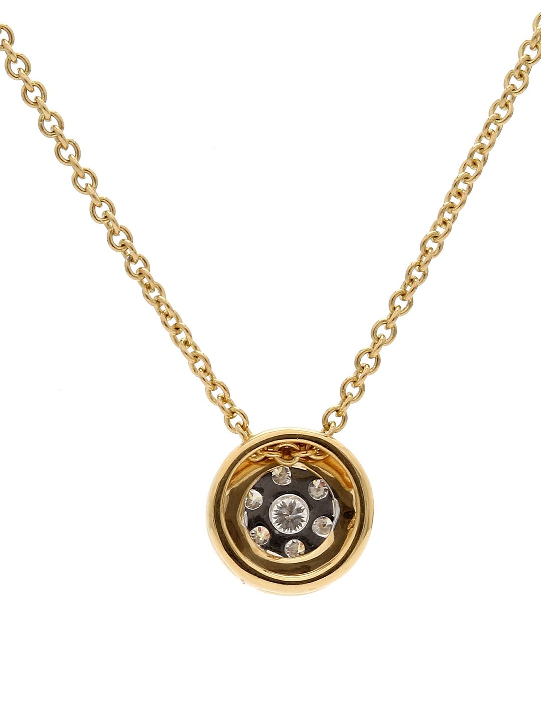Real Diamond Illussion Solitaire Pendant With Diamonds by the yard Chain - STOMBIL TRADE 