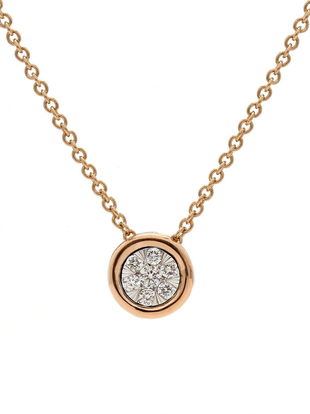 Real Diamond Illussion Solitaire Pendant With Diamonds by the yard Chain - STOMBIL TRADE 