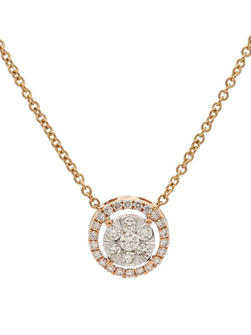 Real Diamond Illussion Solitaire Pendant With Diamonds by the yard Chain - STOMBIL TRADE 