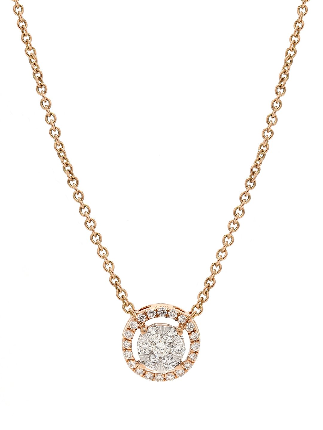 Real Diamond Illussion Solitaire Pendant With Diamonds by the yard Chain - STOMBIL TRADE 