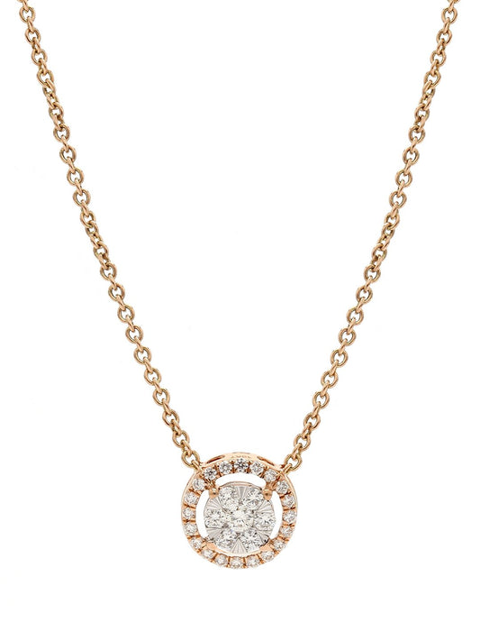 Real Diamond Illussion Solitaire Pendant With Diamonds by the yard Chain - STOMBIL TRADE 