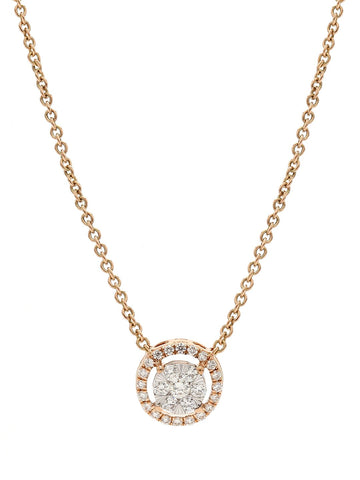 Real Diamond Illussion Solitaire Pendant With Diamonds by the yard Chain - STOMBIL TRADE 