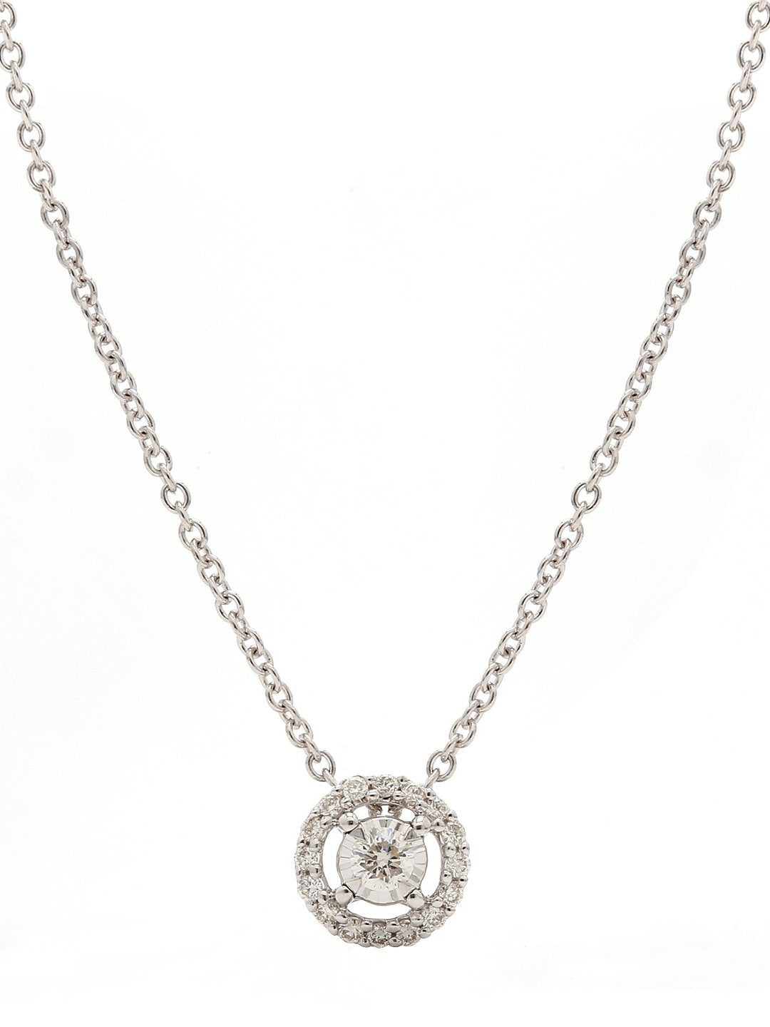 Real Diamond Illussion Solitaire Pendant With Chain - STOMBIL TRADE 