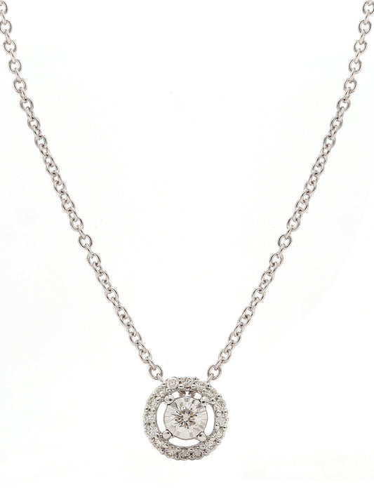 Real Diamond Illussion Solitaire Pendant With Chain - STOMBIL TRADE 
