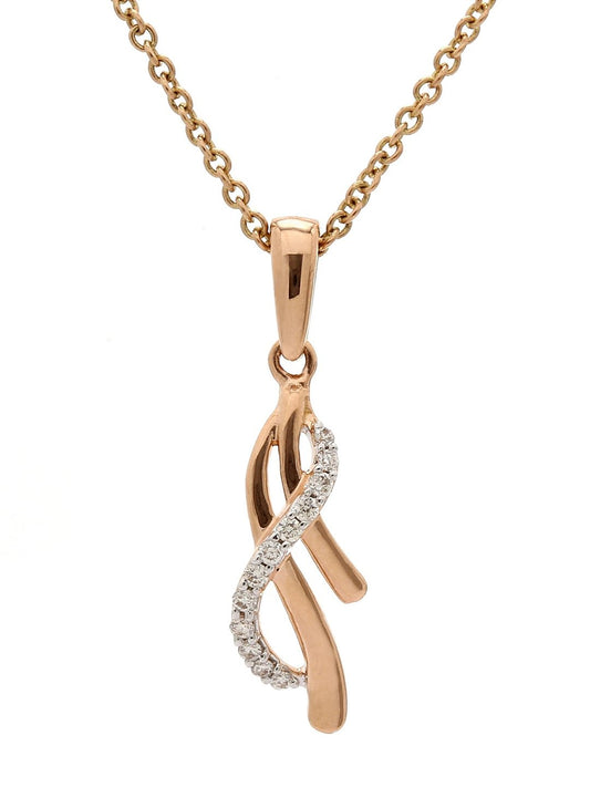 Real Diamond Curve Pendant With Chain - STOMBIL TRADE 
