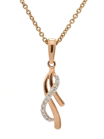 Real Diamond Curve Pendant With Chain - STOMBIL TRADE 