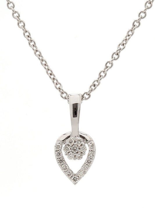 Real Diamond Cluster Pendant With Chain - STOMBIL TRADE INDIA PRIVATE LIMITED 