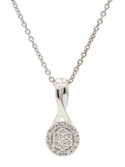Real Diamond Illussion Cluster Pendant with Chain - STOMBIL TRADE 
