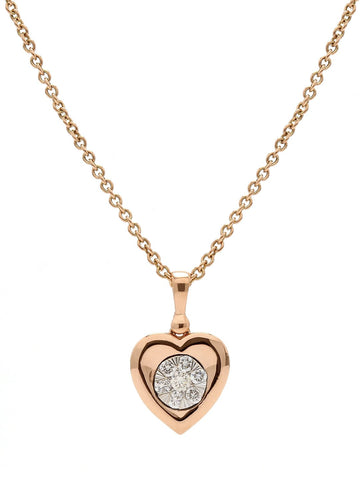 Real Diamond Illussion Cluster Heart Shape Pendant With Chain - STOMBIL TRADE 