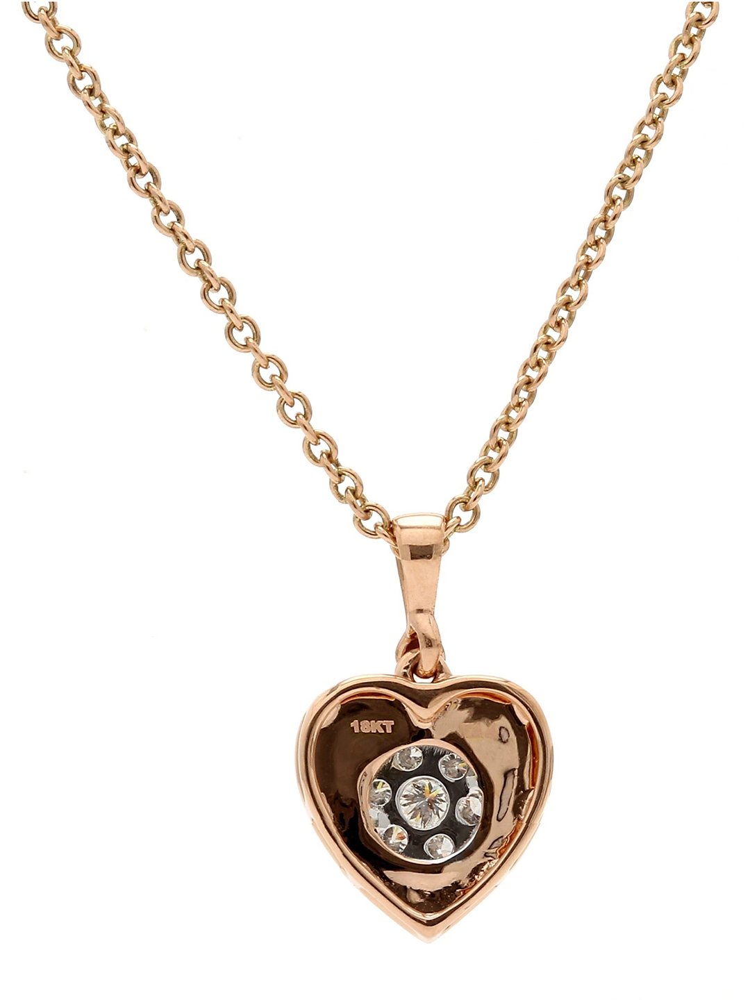 Real Diamond Illussion Cluster Heart Shape Pendant With Chain - STOMBIL TRADE 