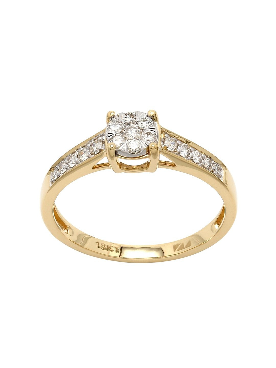 Real Diamond Illussion Cluster Ring - STOMBIL TRADE 
