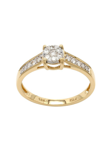 Real Diamond Illussion Cluster Ring - STOMBIL TRADE 