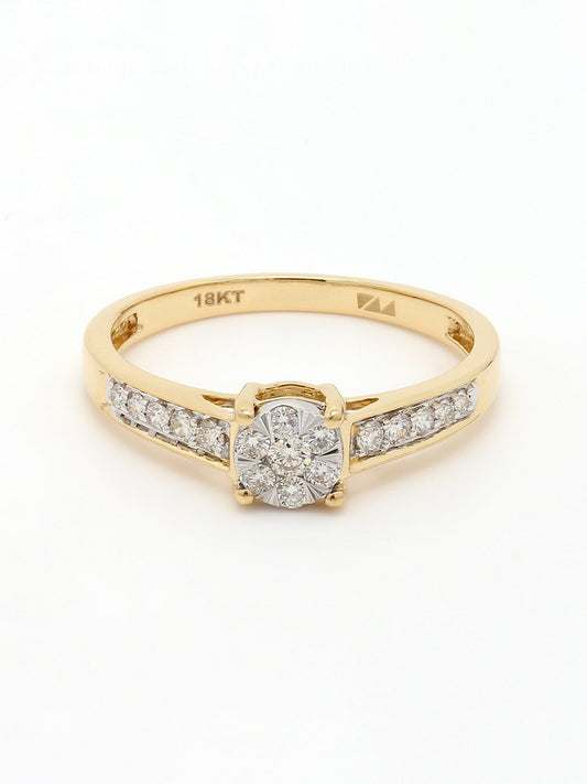 Real Diamond Illussion Cluster Ring - STOMBIL TRADE 