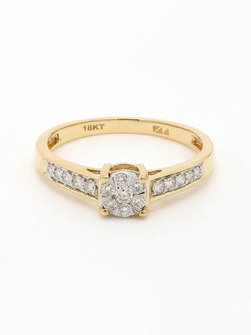 Real Diamond Illussion Cluster Ring - STOMBIL TRADE 