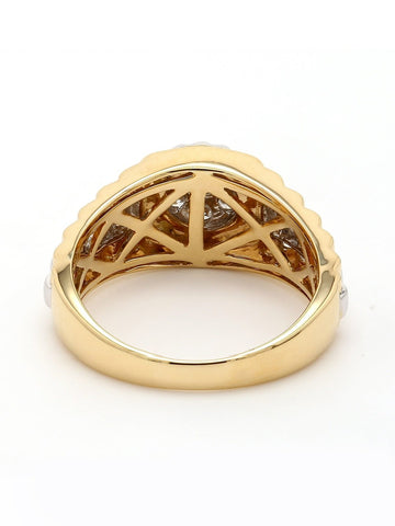 Real Diamond Mens Two Tone Cluster Ring - STOMBIL TRADE 
