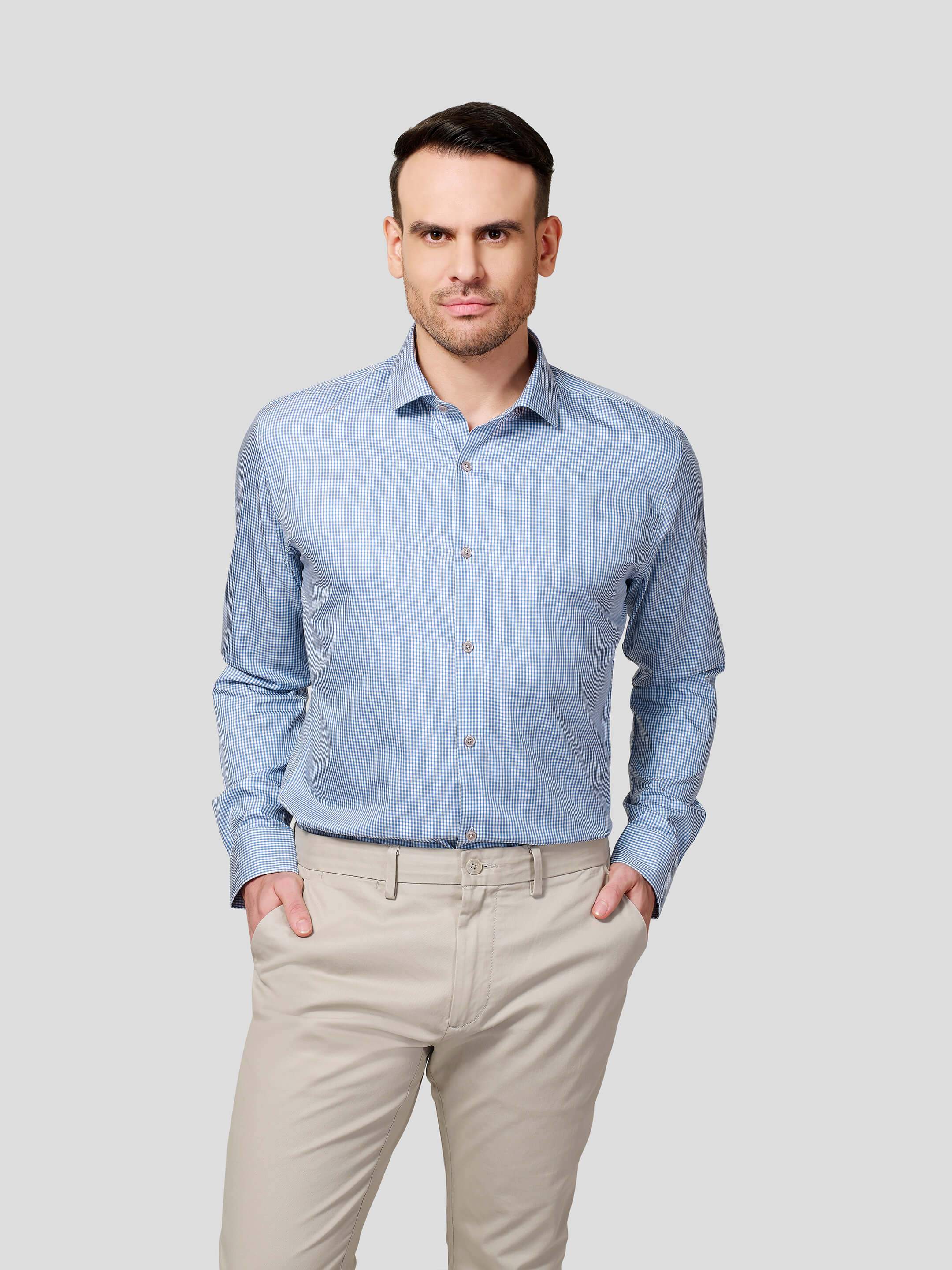 Blue Checks Shirt - STOMBIL TRADE