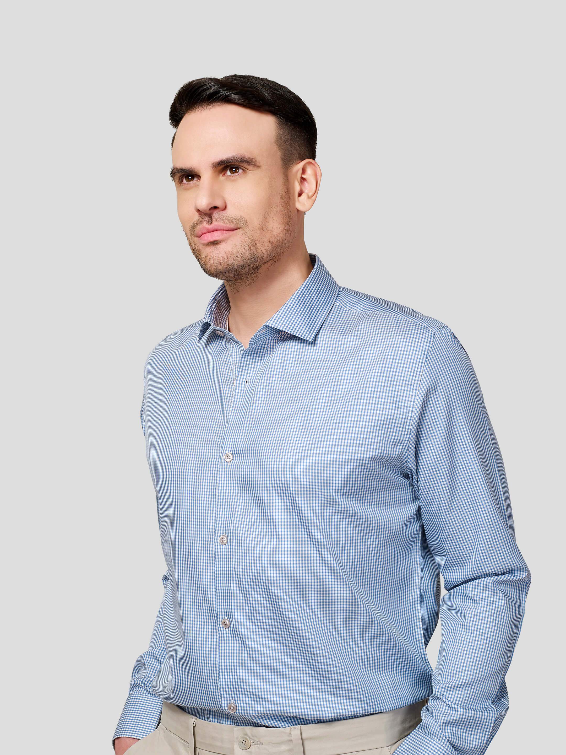Blue Checks Shirt - STOMBIL TRADE