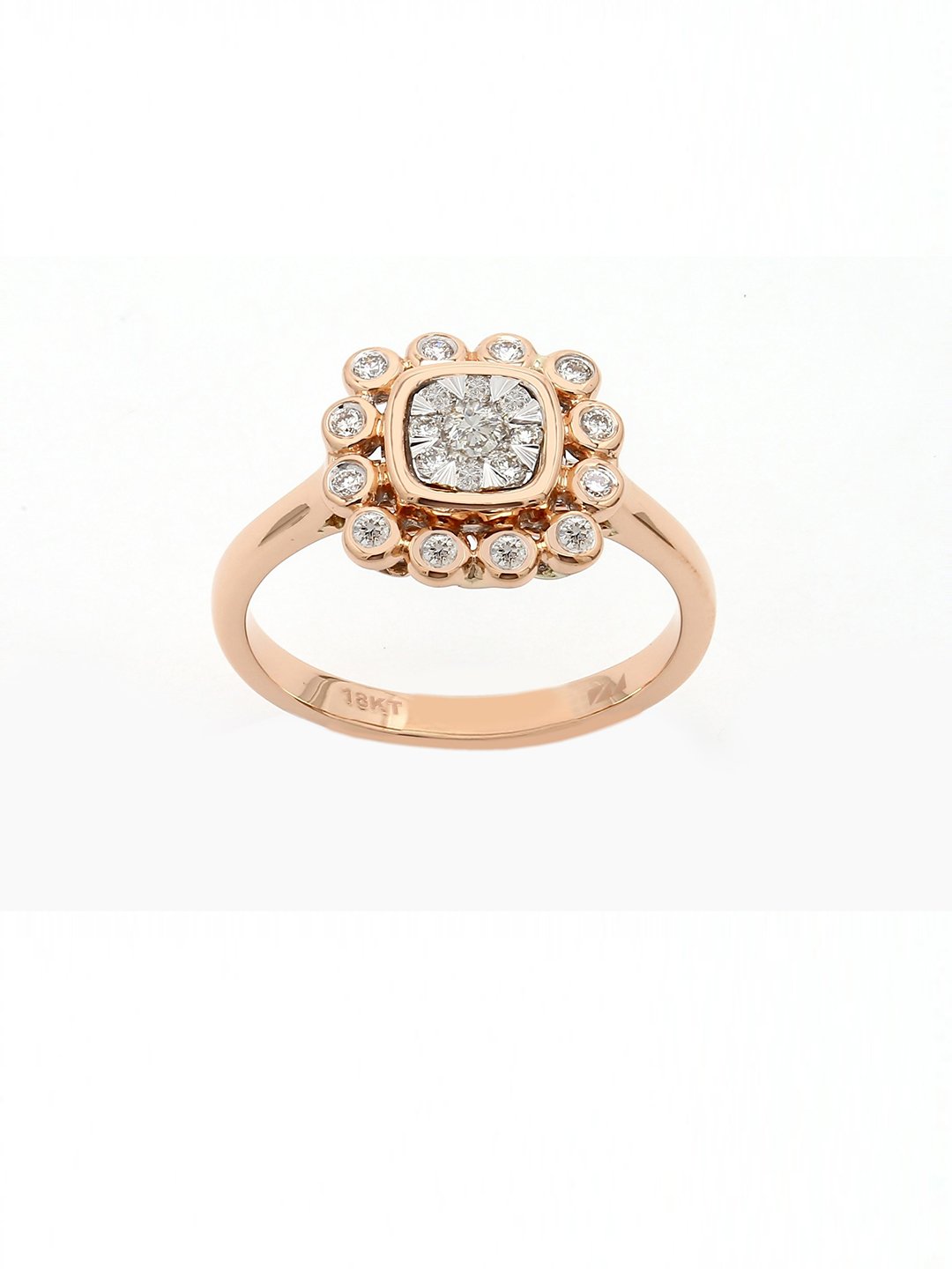 Real Diamond Illussion Cluster Ring - STOMBIL TRADE 