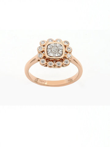 Real Diamond Illussion Cluster Ring - STOMBIL TRADE 
