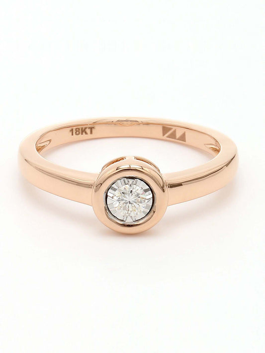 Real Diamond Illussion Solitaire Star Ring - Zest Mélange 