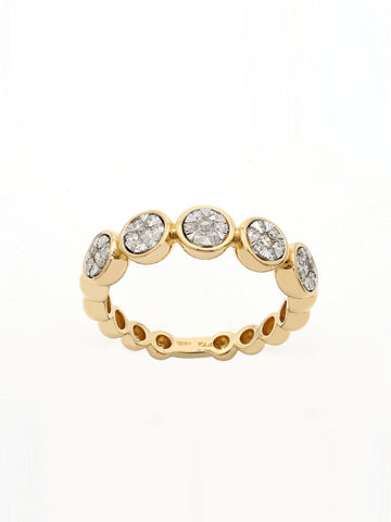 Real Diamond Illussion Cluster Band Ring - STOMBIL TRADE 
