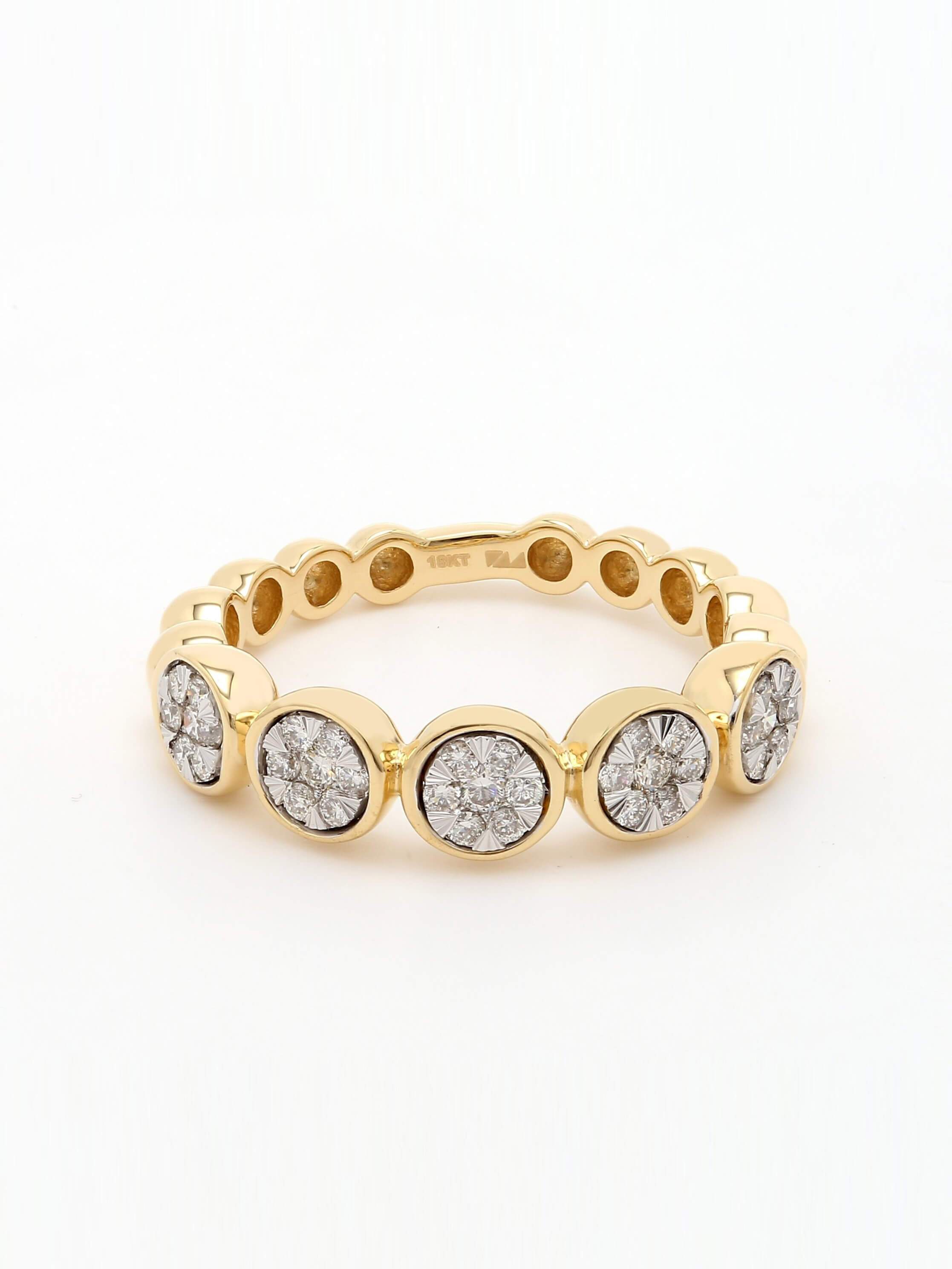 Real Diamond Illussion Cluster Band Ring - STOMBIL TRADE 