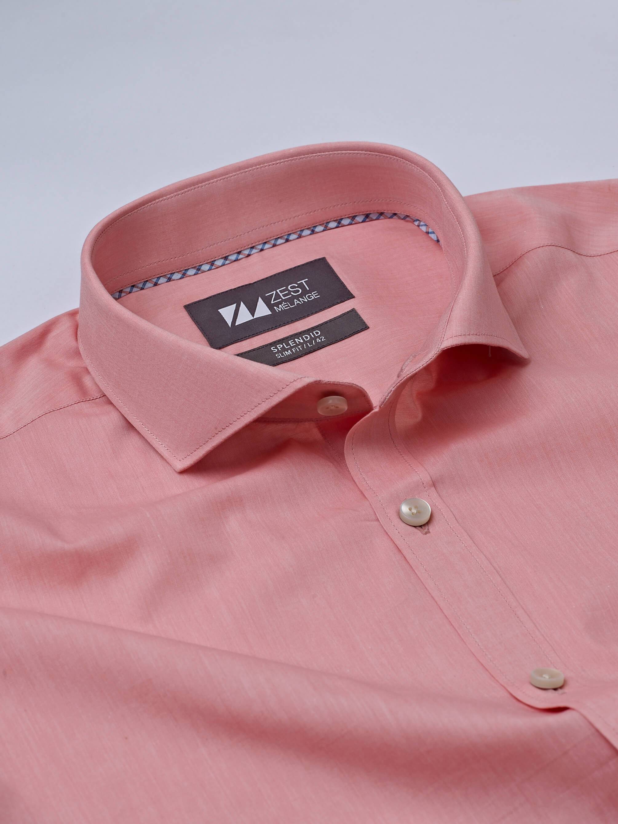Cut Way Collar Shirt With Contrast Piping Detail - Zest Mélange