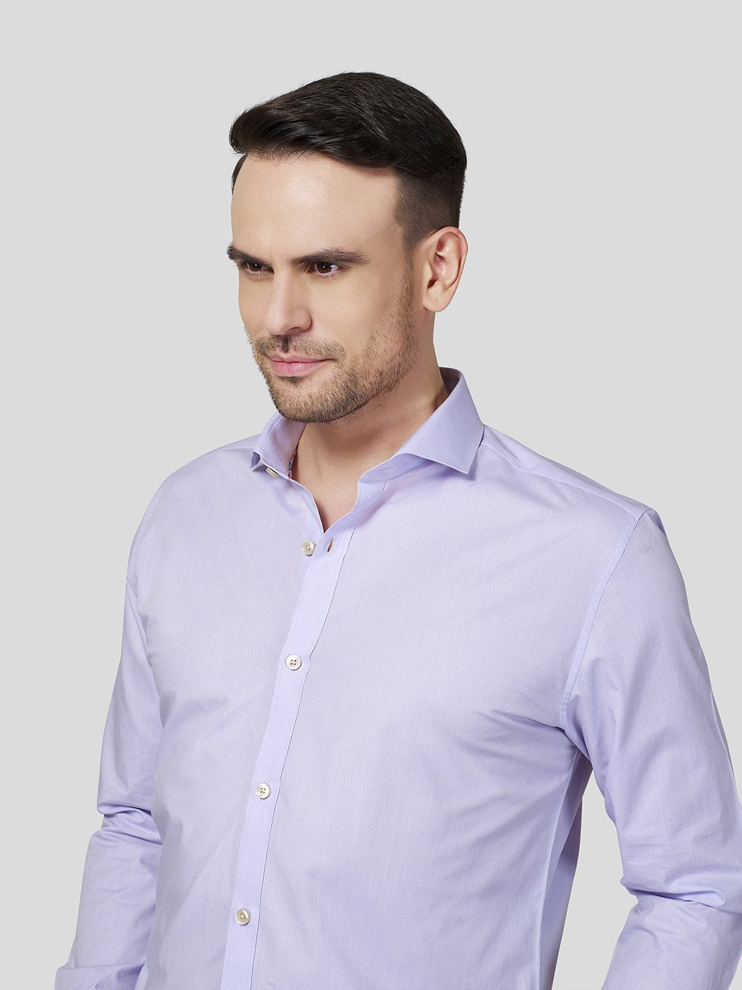 Cut Way Collar Shirt With Contrast Piping Detail - Zest Mélange