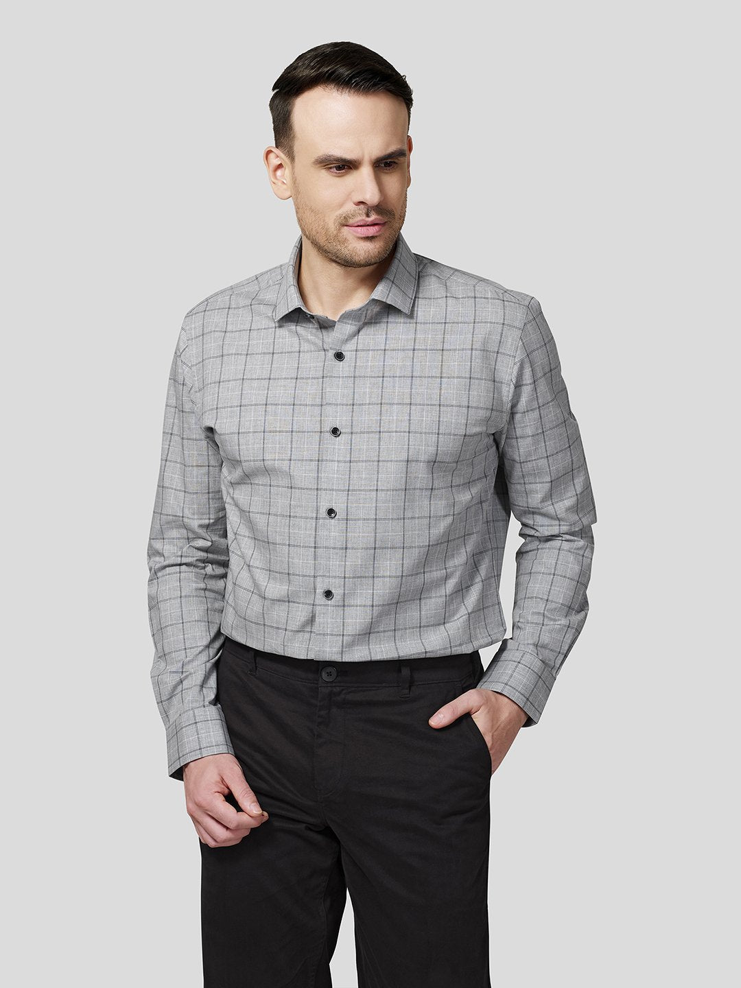 Grey Checks Shirt - STOMBIL TRADE