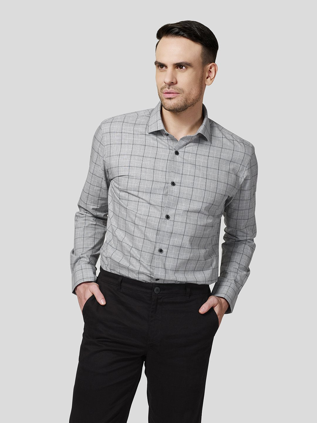Grey Checks Shirt - STOMBIL TRADE