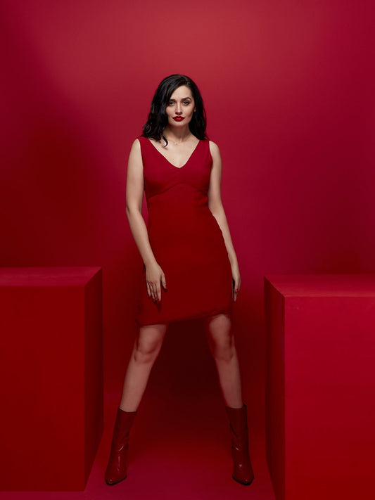 Magna Short Dress Wit Deep V Neck At The Back - STOMBIL TRADE INDIA PRIVATE LIMITED 