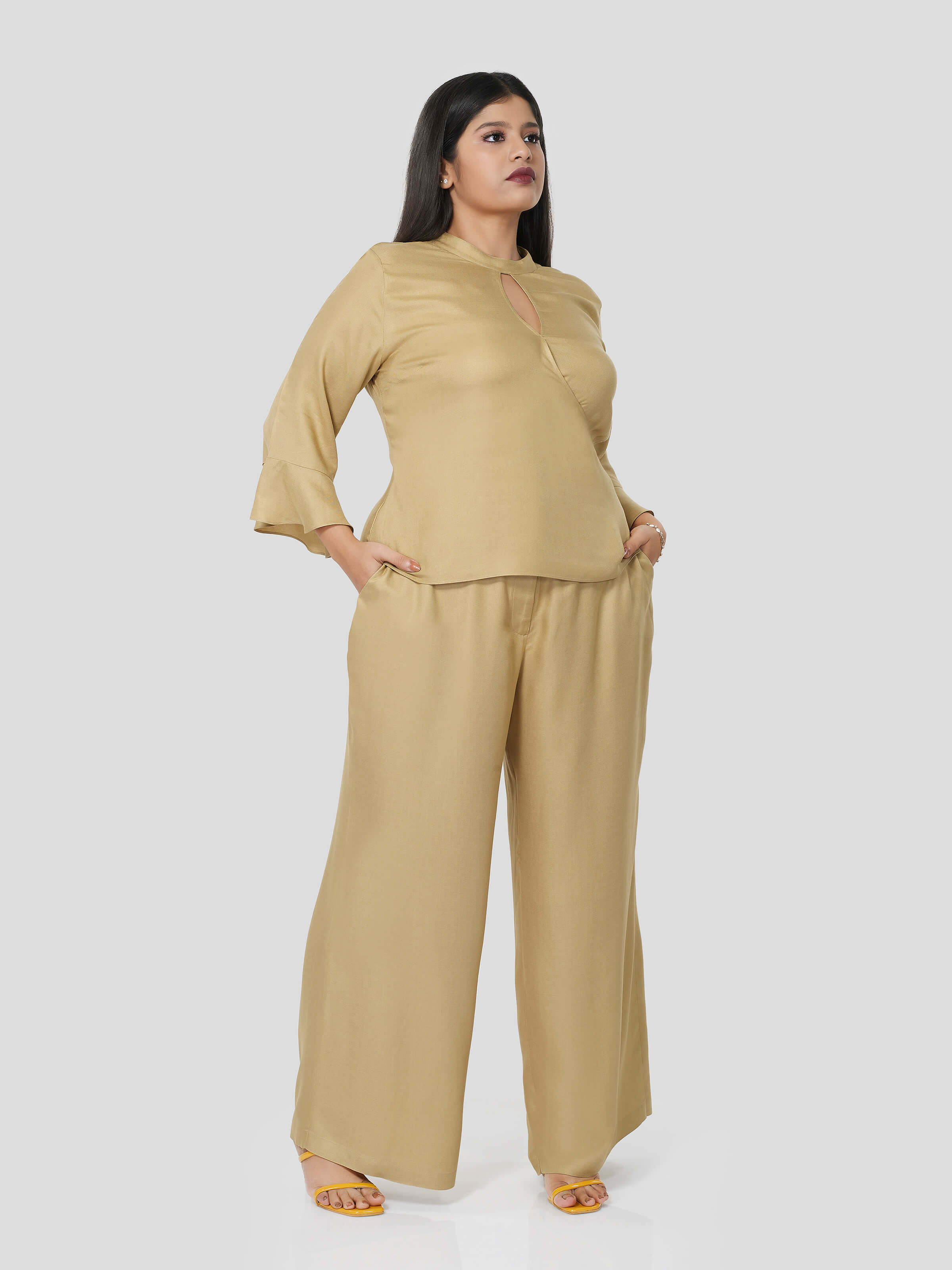 Ravishing Wrap Around Top with Flared Pants - STOMBIL TRADE 