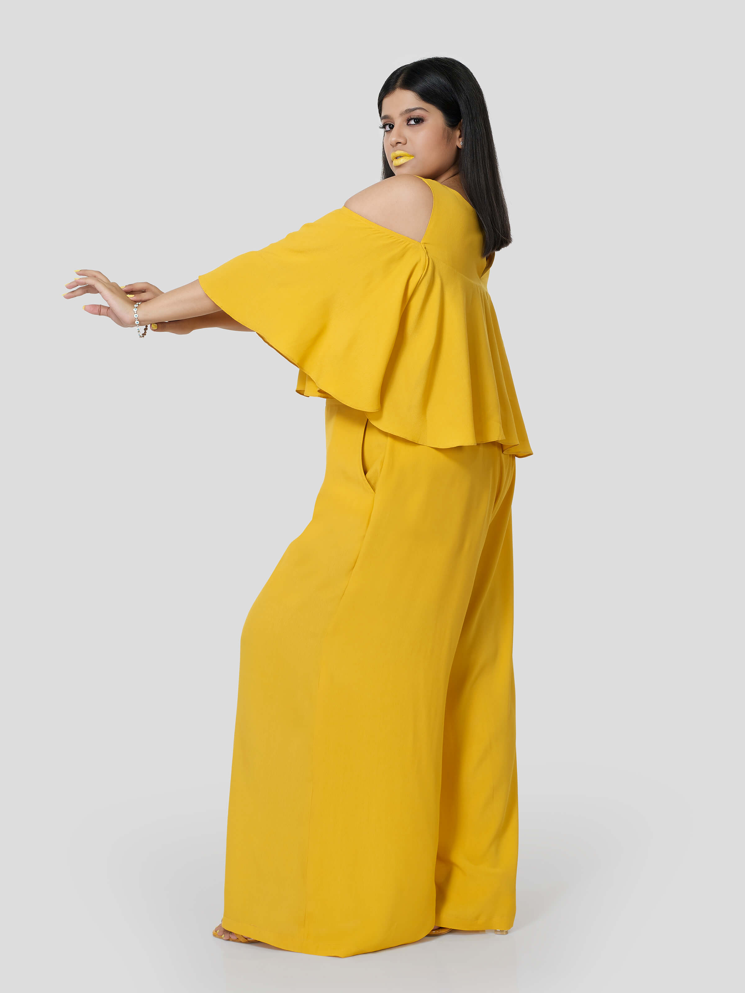 Statuesque Off Shoulder Flared Top with Flared Pants - STOMBIL TRADE 