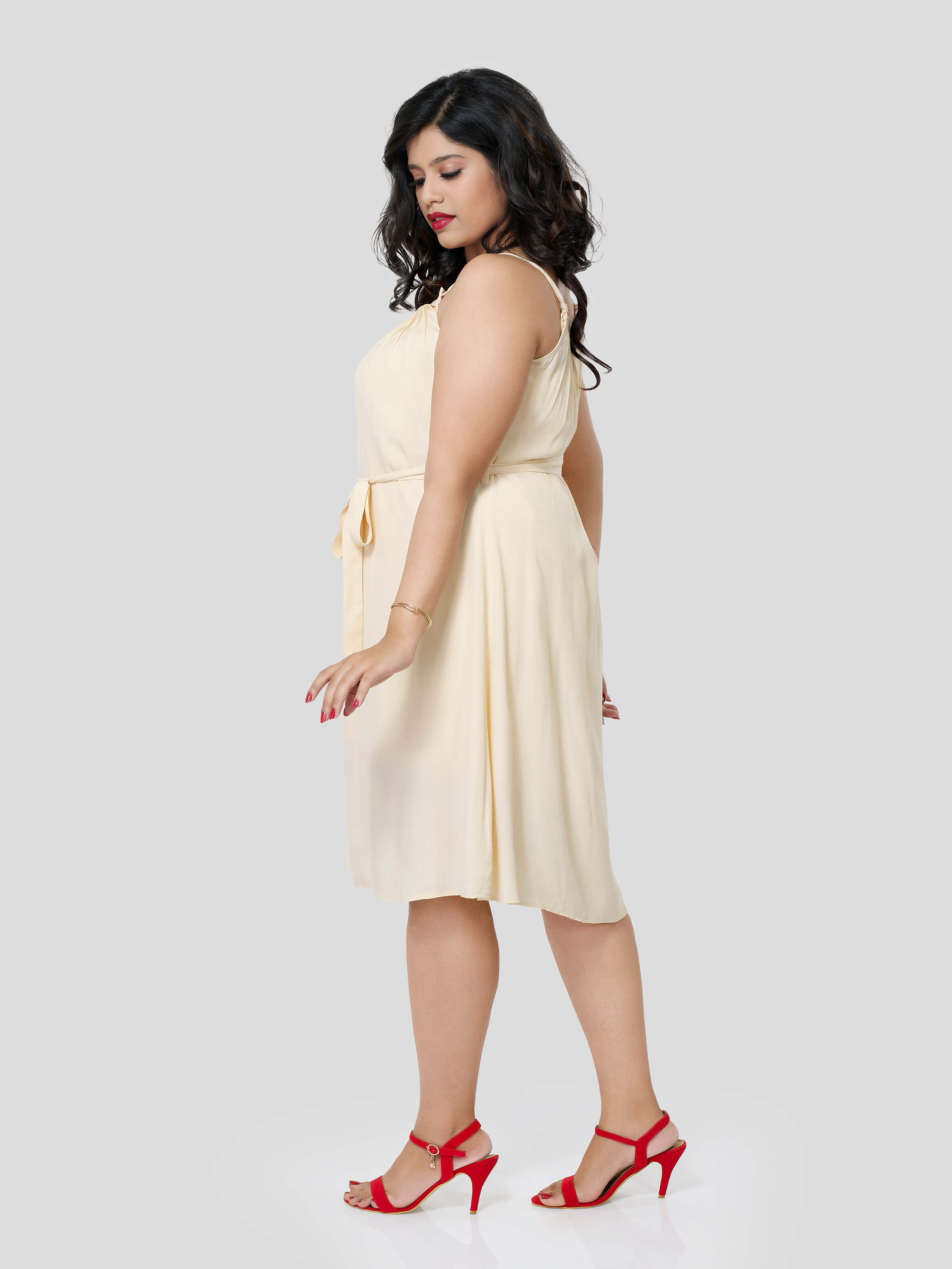 Soft Aggression look in Frill Front Dress - STOMBIL TRADE 