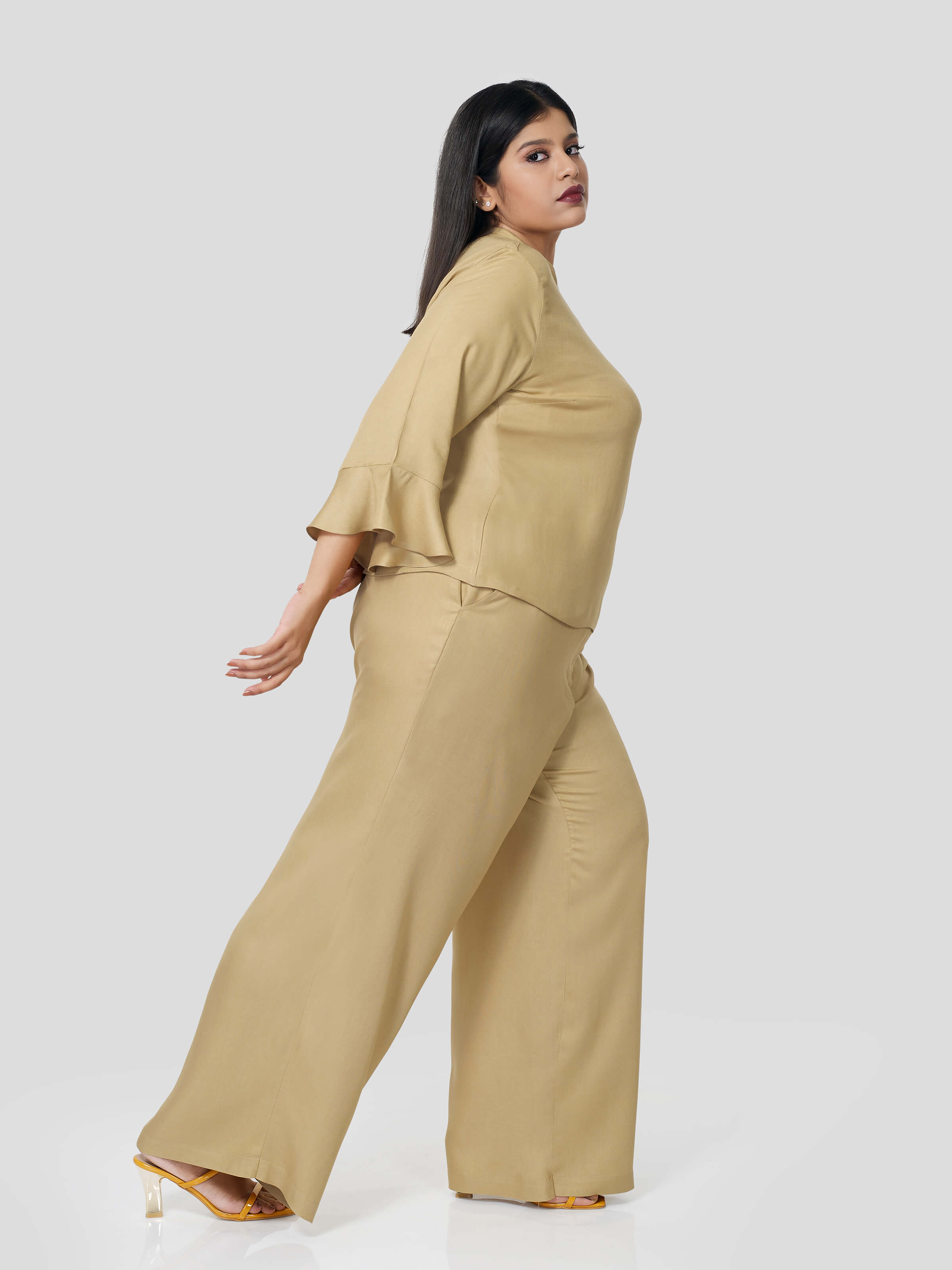 Ravishing Wrap Around Top with Flared Pants - STOMBIL TRADE 