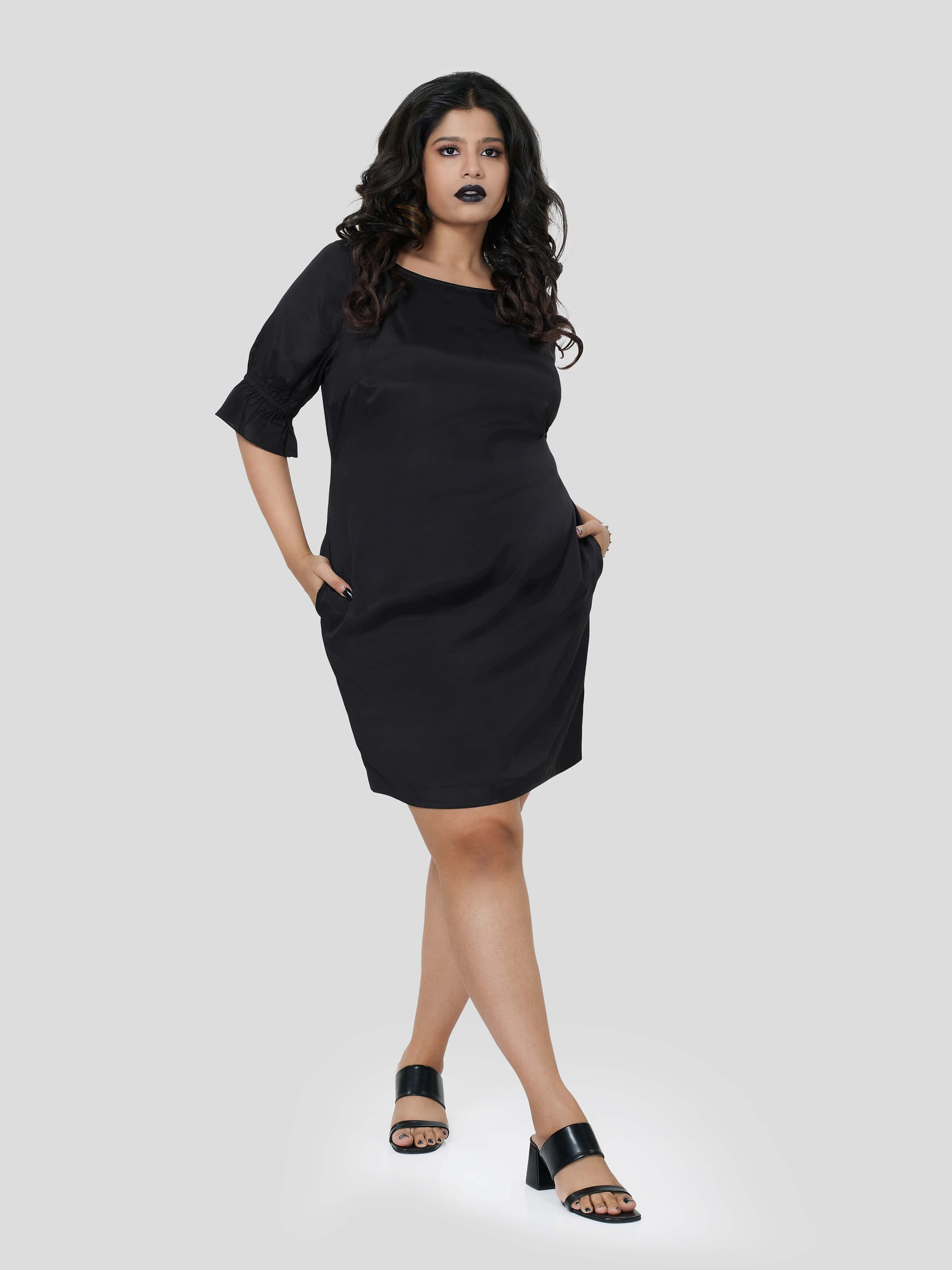 Haute Impulse of Boat Neck Dress - STOMBIL TRADE 