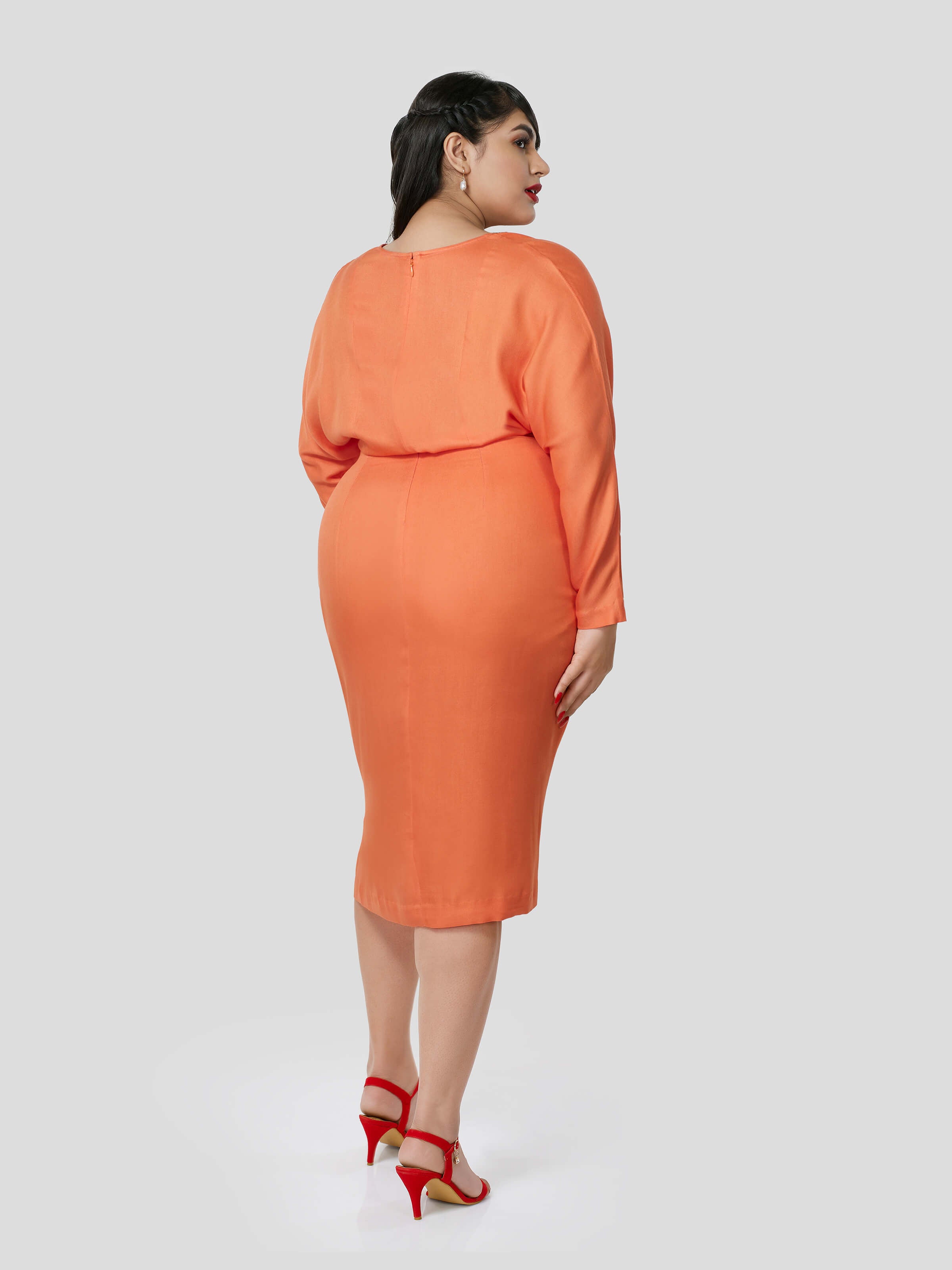 Swanky Optimism of Dolman Sleeve Dress - Zest Mélange 