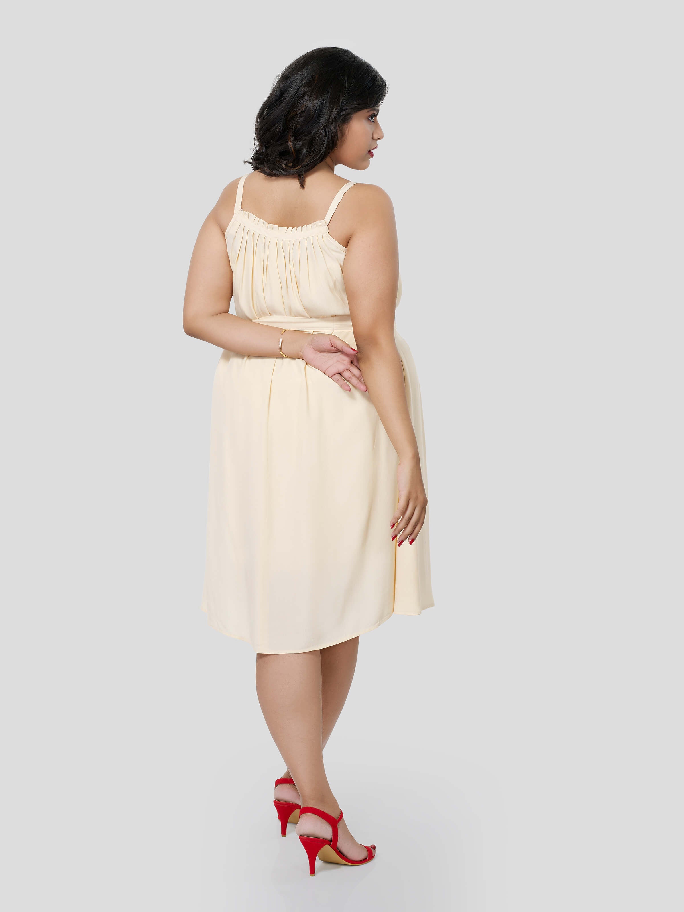 Soft Aggression look in Frill Front Dress - STOMBIL TRADE 