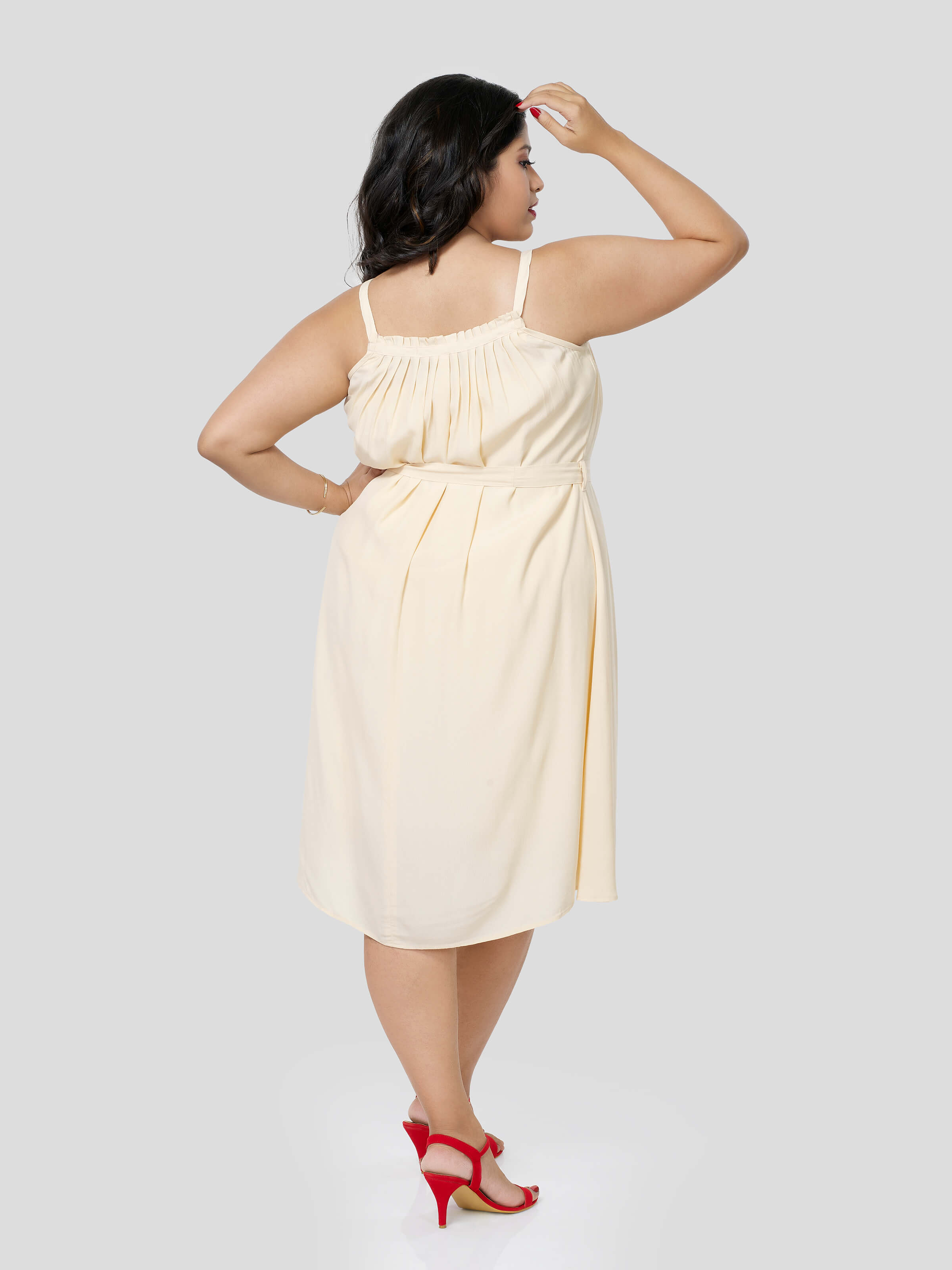 Soft Aggression look in Frill Front Dress - STOMBIL TRADE 