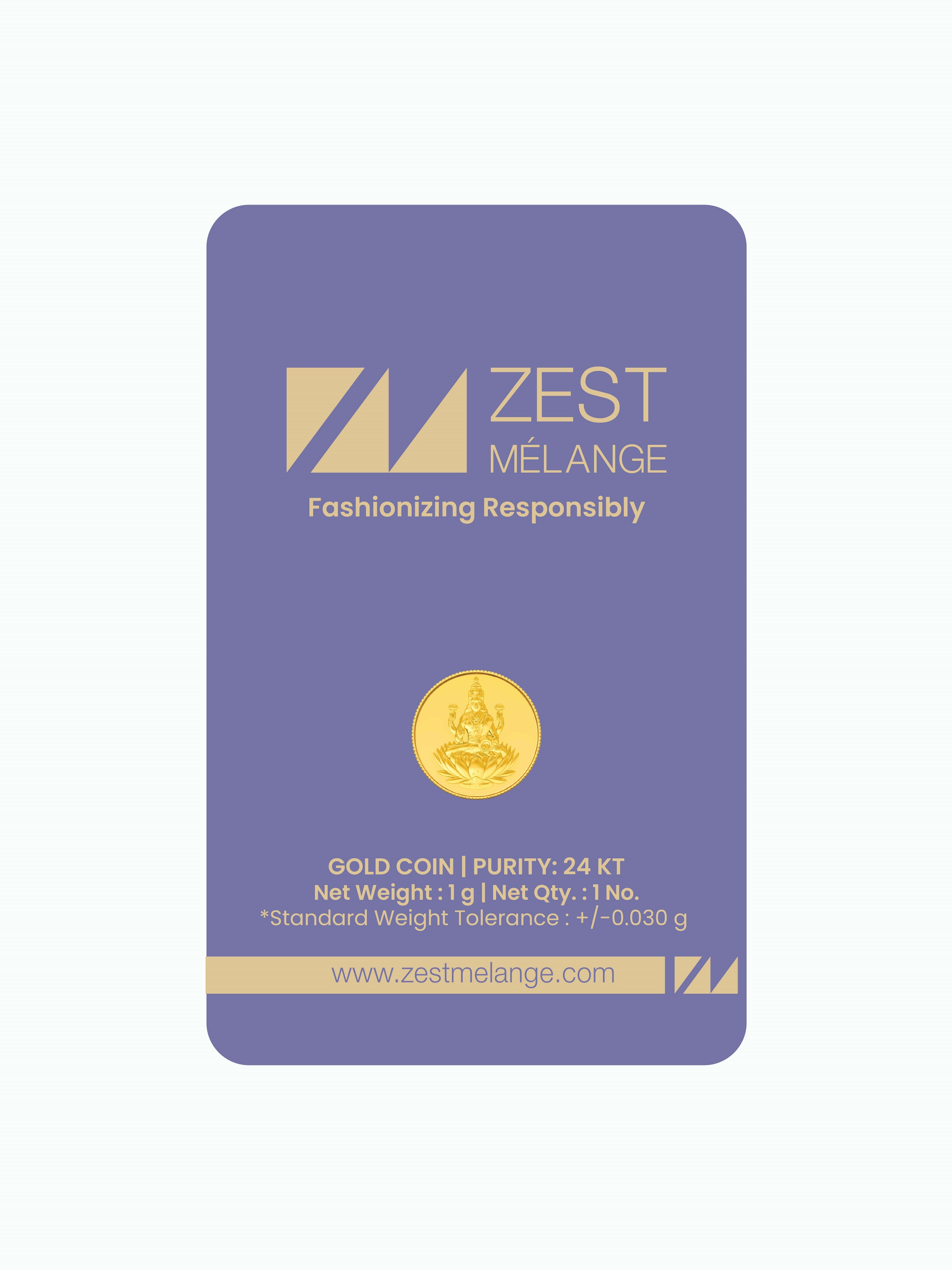 1 Gram 999 Purity Goddess Laxmi Gold Coin - STOMBIL TRADE 