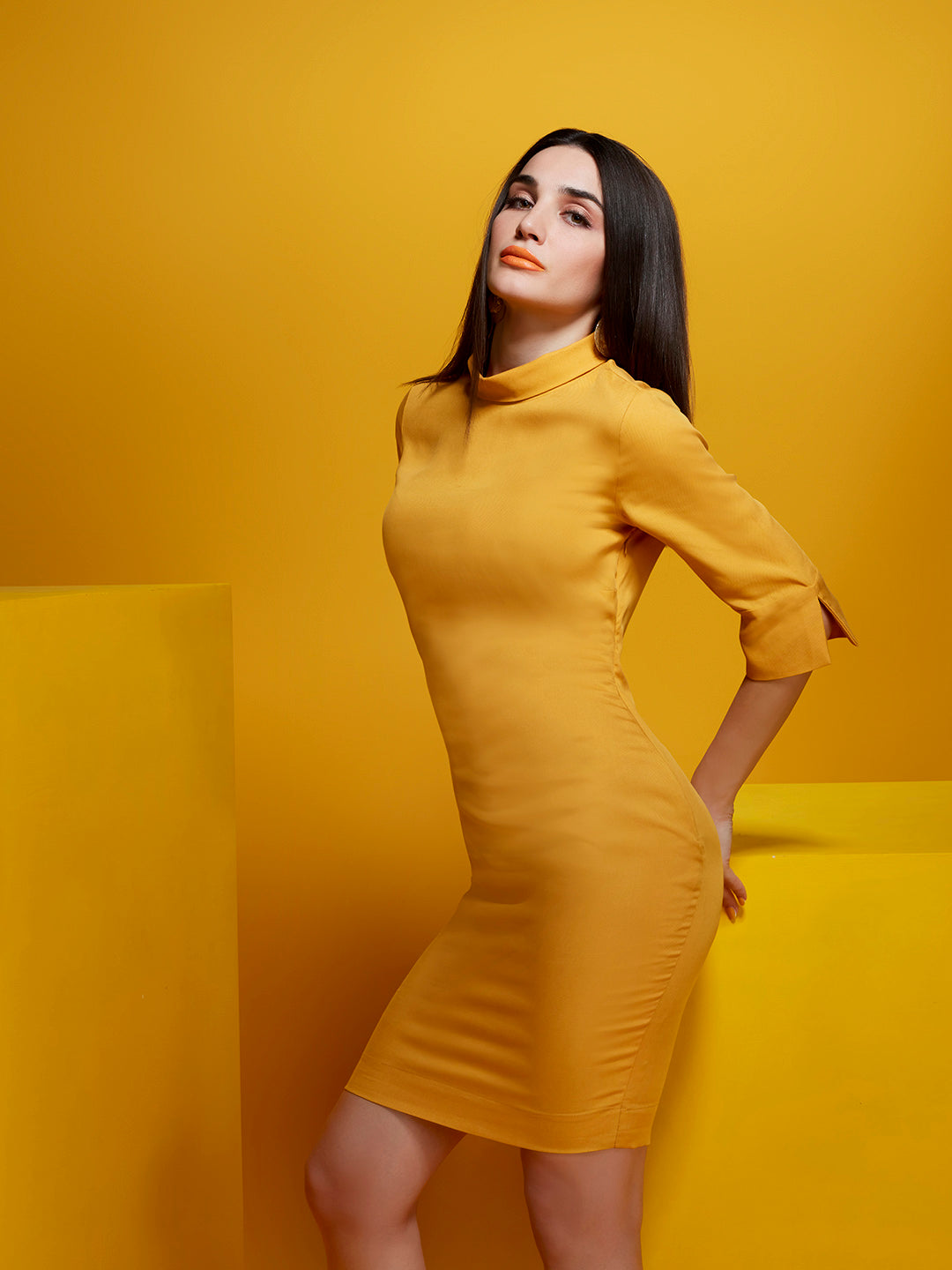 Rolled Collar Sunny Dress - STOMBIL TRADE 
