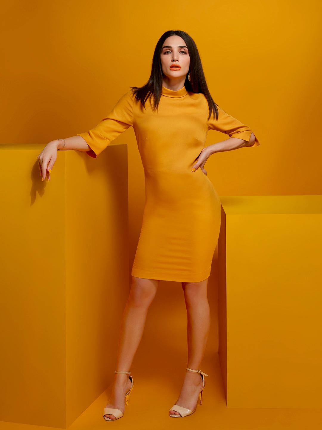 Rolled Collar Sunny Dress - STOMBIL TRADE 