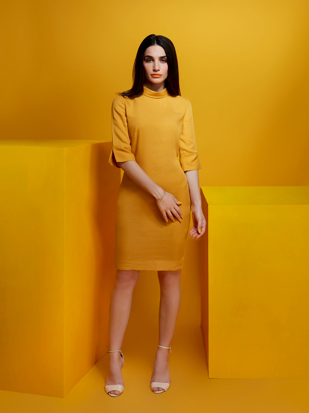 Rolled Collar Sunny Dress - STOMBIL TRADE 