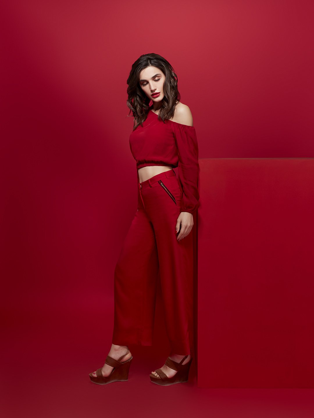 Dynamax Metallic Zip Pocket Flared Pants - STOMBIL TRADE 