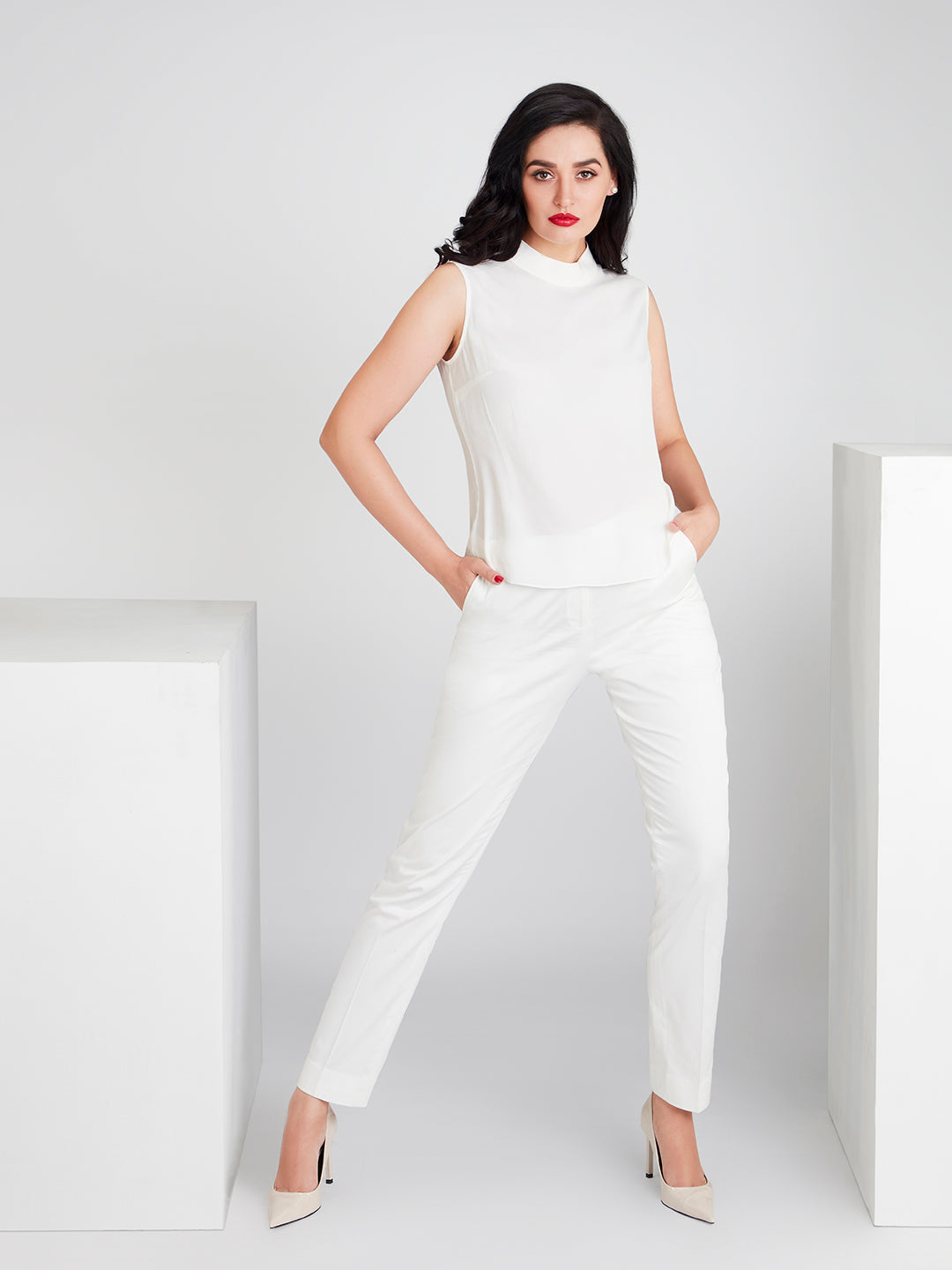 Majestic White Straight fit Pant - STOMBIL TRADE 