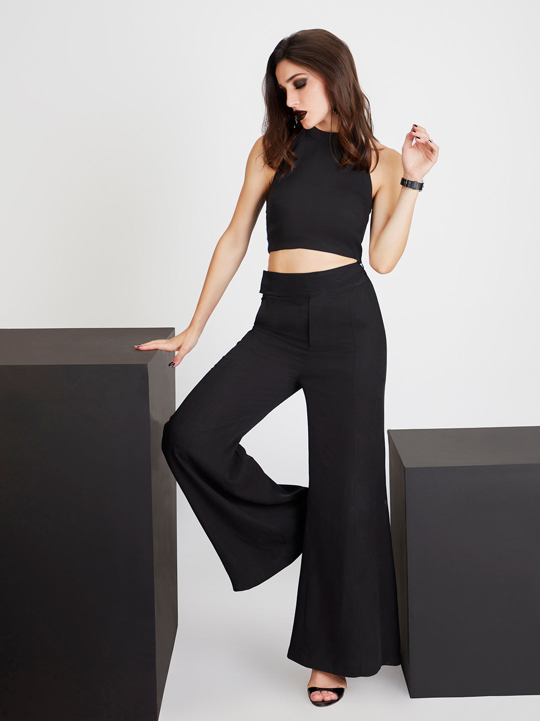 Suave Wide Waist Band Flared Pants - STOMBIL TRADE 